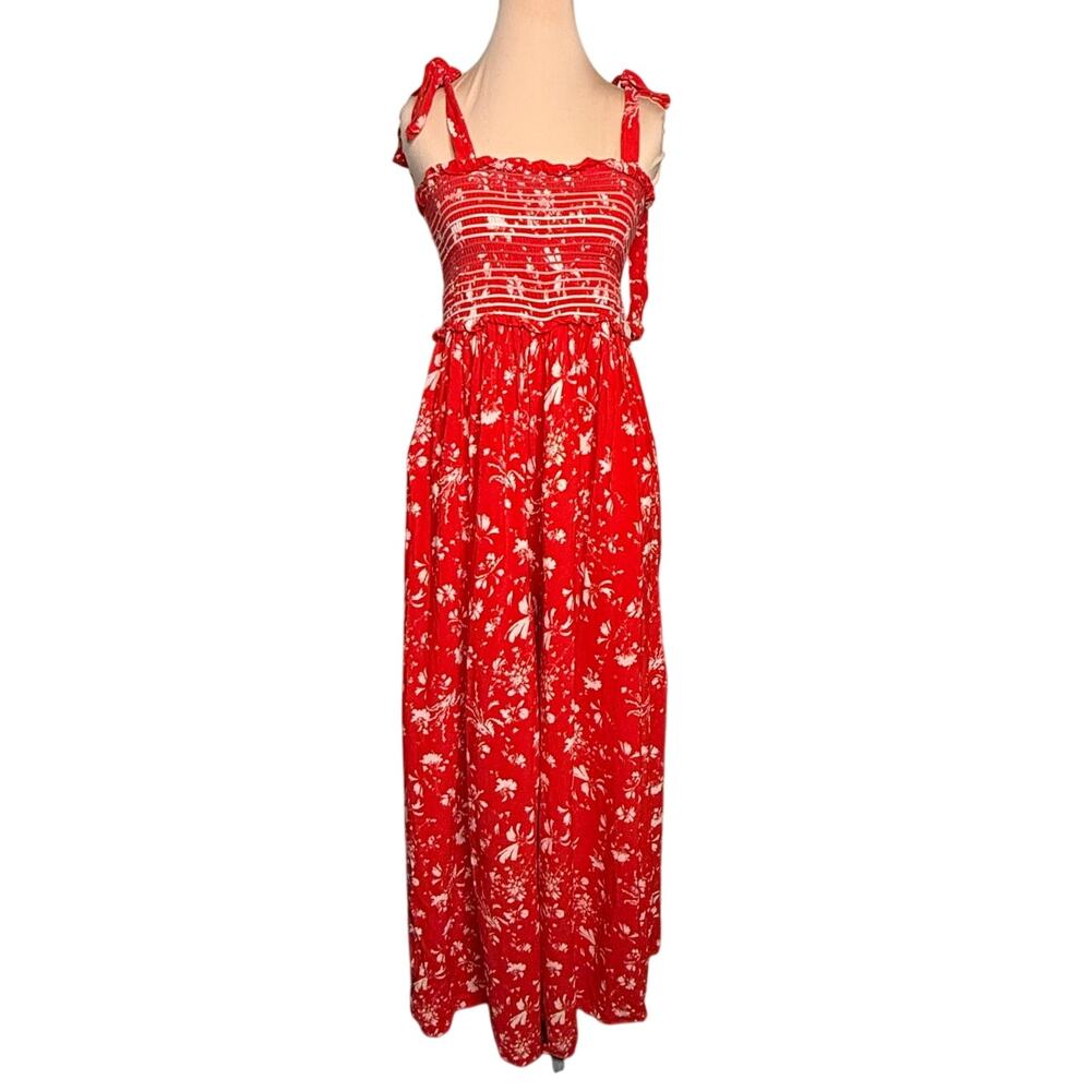 Free People Color My World Jumpsuit Red - Picture 3 of 7